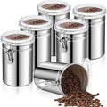 Lallisa 12 Pcs Stainless Steel Canisters 62 oz Stainless Steel Containers with Lids Food Storage Container with Airtight Clamp Lid Coffee Containers for Tea Sugar Coffee Flour Kitchen Counters