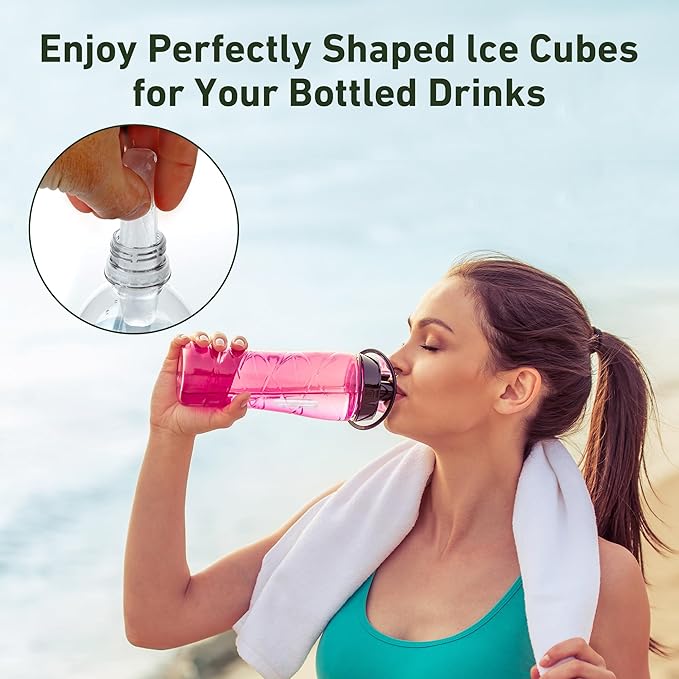 Lily's Home Silicone Narrow Ice Stick Cube Trays with Easy Push and Pop Out Material, Ideal for Sports and Water Bottles, Assorted Bright Colors (11.81" x 4.61" x 0.75", Set of 3)