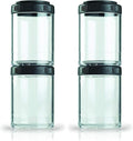 BlenderBottle GoStak, 150cc, 2-Pack | Twist n' Lock | Storage Jars | Black