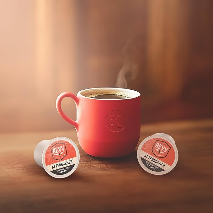REVV Afterburner, Single-Serve Keurig K-Cup Pods, Dark Roast Coffee Pods, 96 Count