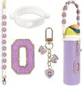 Cute Letter Charm Set Compatible with Owala Water Bottle 24 oz, 32 oz, 40 oz, Owala Kids, Owala Coffee Tumbler, Owala FreeSip – Includes Handle Strap, for Owala Accessories & Stanley Cup Accessories