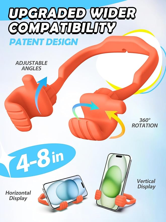 Stocking Stuffers for Teens Boys Girls Cell Phone Stand: Upgrade Adjustable Thumbs Up Lazy Phone Holder for Desk Fun Birthday Gifts for Grandma Adults Husband from Wife