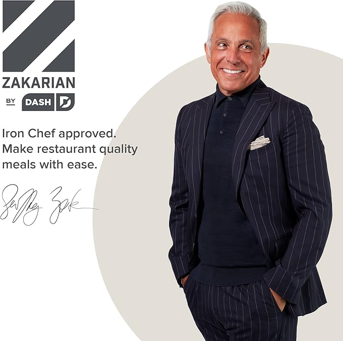DASH Zakarian 7.5" Nonstick Cast Iron Skillet with Pour Spouts for Searing, Baking, Grilling, Roasting and More - Blue