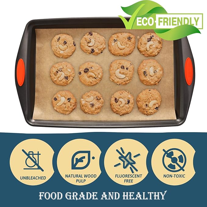 Hiware 200 PCS Parchment Paper Baking Sheets 9x13 IN, Precut Non-Stick Parchment Paper for Baking, Cooking, Grilling, Frying and Steaming - Unbleached, Fit for Quarter Sheet Pans