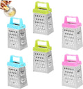 6Pcs Mini Cheese Grater, Small Box Cheese Graters Stainless Steel, Vegetable Food Shredder Lemon Zester with 4 Sides for for Kitchen Garlic Ginger Vegetable Potatoes, Chef Kitchen Too
