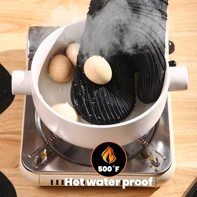 4 Pieces Oven and Pot Holders Mitts of Macaron Color Thickened Non-Slip Silicone Kitchen Gloves, Heat Resistant up to 500F, Essential for Kitchen Baking(makal-HEI)