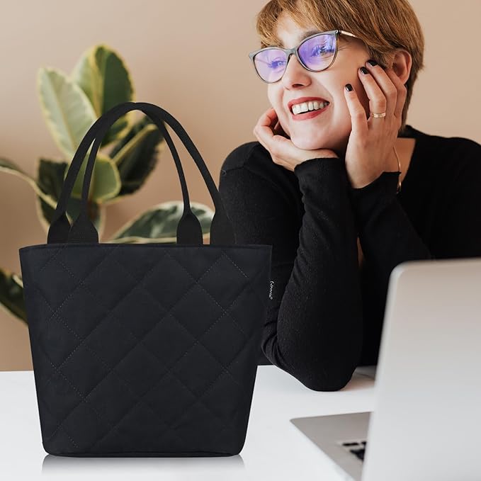 Gloppie Lunch Bag Women Lunch Box for Women Insulated Leakproof Lunch Tote for Work Loncheras Para Mujer Black