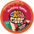 Crazy Cups Flavored Coffee Pods, Holiday Spice & Blend, Single Serve Coffee for Keurig K Cups Machines, Hot or Iced, Medium Roast in Recyclable(Pack of 1, 22 Count Total)