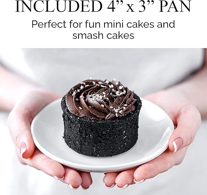 Aunt Shannon's Kitchen Tall Round Cake Pans - 4-inch, 6-inch, 8-inch Cake Pan Set for 3-Tiered Cake - Aluminum Cake Pans Sets for Baking Wedding or Birthday Cakes and More