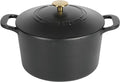 MARTHA STEWART Gatwick 7 QT Enamel Cast Iron Dutch Oven Pot with Lid, Matte Black