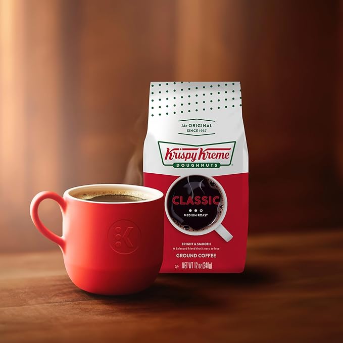 Krispy Kreme Doughnuts, Classic, Ground Coffee, Medium Roast, Bagged 12oz