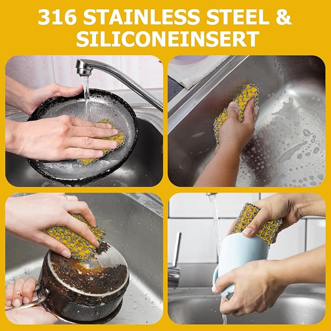 Cast Iron Scrubber,Easily Removes Stains, Protects Coatings, with Bamboo Fiber Cloth & Pan Scraper, Ideal for Cast Iron Pans, Dutch Roast Pans