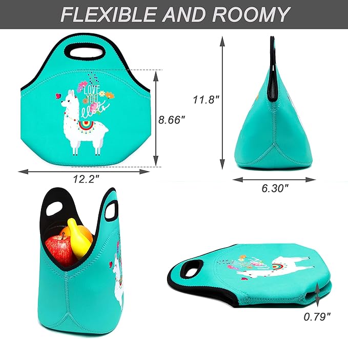 Neoprene Lunch Bag for Women Insulated Lunch Tote Bags Washable Lunch Container Box for Work Picnic Lightweight Meal Prep Bags for Men