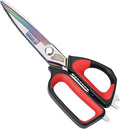 LIVINGO Heavy Duty Kitchen Shears - Titanium Coated Hot Forged Sharp Multipurpose Stainless Steel Utility Shears for Household Culinary Food Cutting Chicken Meat Cooking, Dishwasher Safe, 9.5 Inch