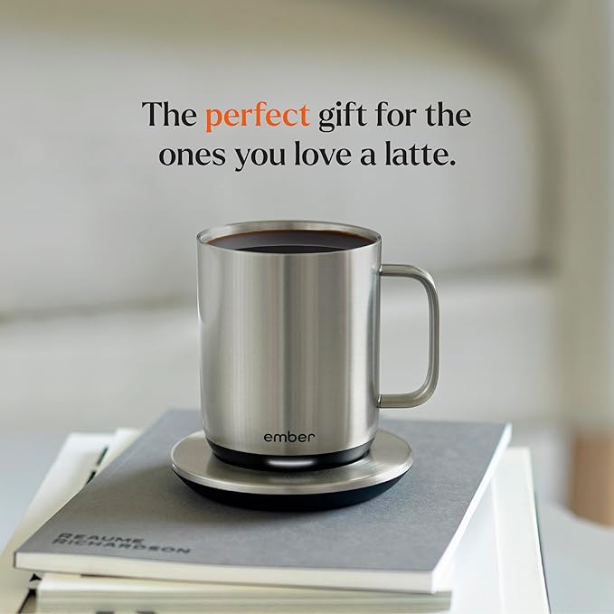 Ember Temperature Control Smart Mug 2, 10 Oz, App-Controlled Heated Coffee Mug with 80 Min Battery Life and Improved Design, Stainless Steel