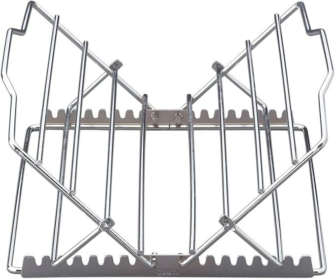HIC Kitchen Roasting Adjustable Baking Rack, Chrome-Plated Steel, Adjusts to 7 Different Positions, 11.5 x 10.5 x 0.5-Inches