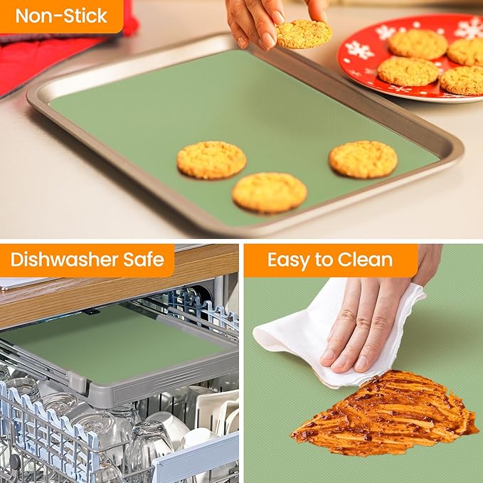 Silicone Baking Mat Roll - Non-stick Pastry Mat, Reusable Dough Rolling Mat Cookie Sheet, Non Slip Countertop Protector Mat, Counter Mat, Oven Mat