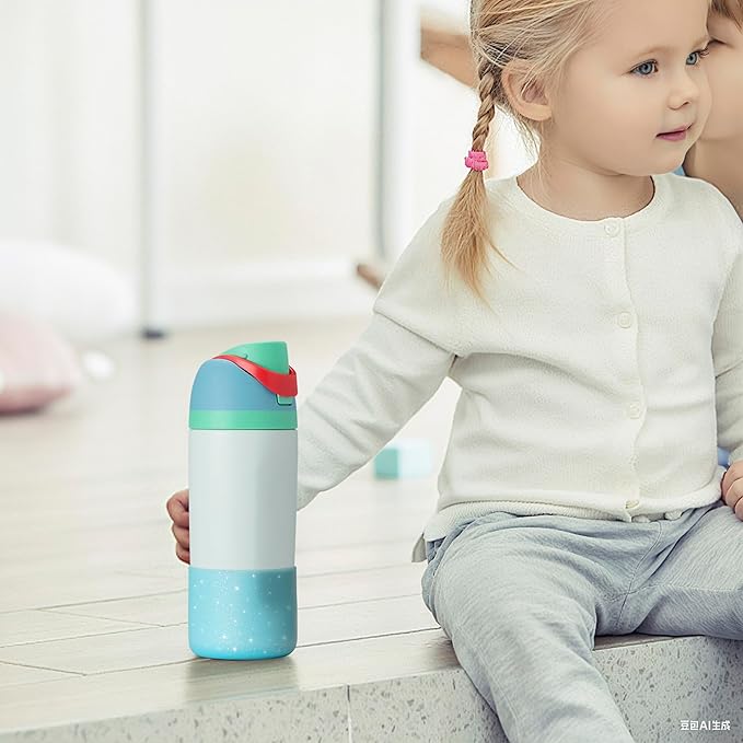 Silicone Boot for Owala 14/16 oz Water Bottle, Anti-Slip Protective Sleeve for Owala 12 oz Kids Tumbler, Boot Bottom Base fit Flip 14 oz Insulated Stainless-Steel Water Bottle (Glitter Blue)