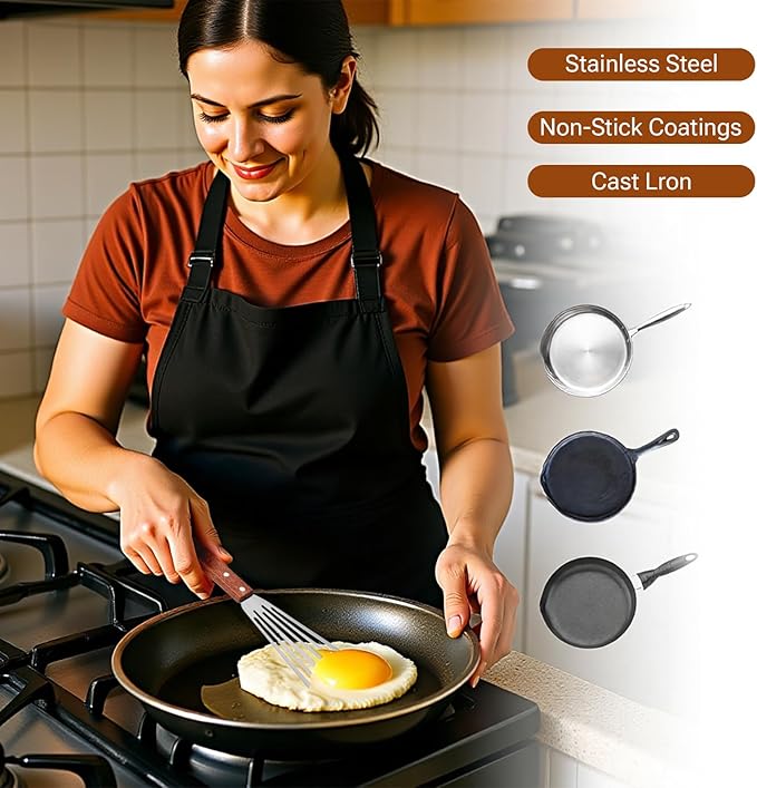 Stainless Steel Fish Spatula with Wooden Handle, Metal Spatula Flipping Foods, Slotted Fish Flipper, Brown 2 Pack
