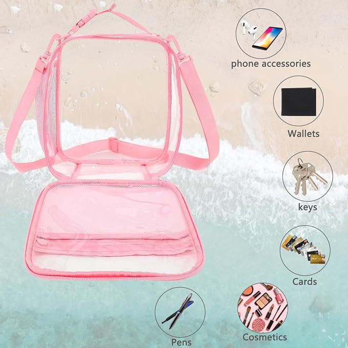 FlowFly Kids Lunch box Insulated Soft Bag Mini Cooler Back to School Thermal Meal Tote Kit for Girls, Boys, PinkClear