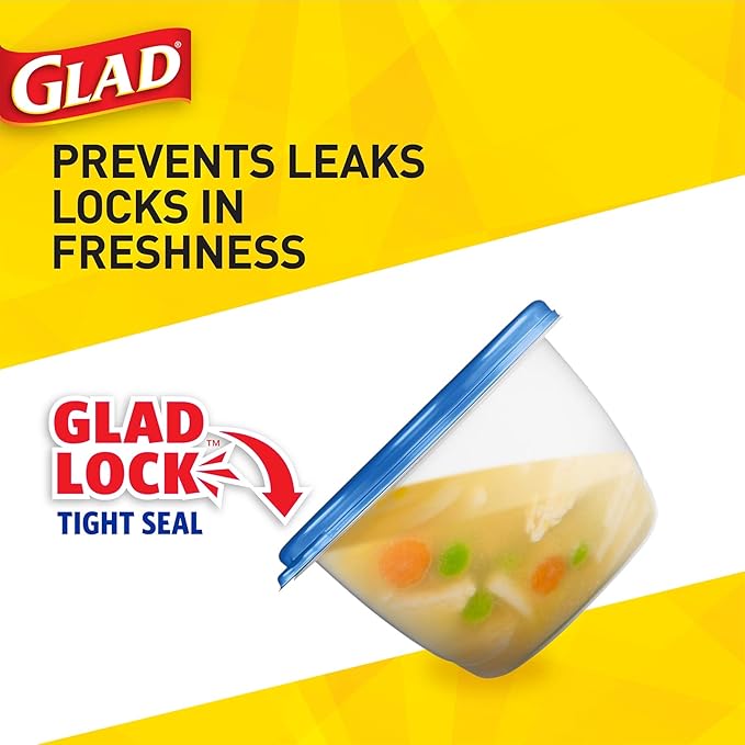 Glad Food Storage Containers - Big Bowl Container - 48 Ounce - 3 Containers