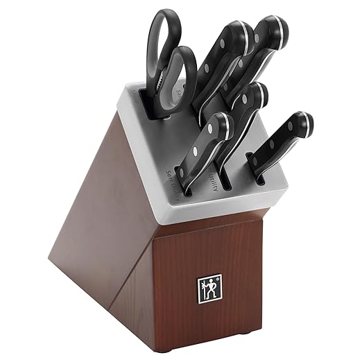 HENCKELS Solution Razor-Sharp 7-pc Knife Block Set, Chef Knife, Bread Knife, German Engineered Informed by 100+ Years of Mastery