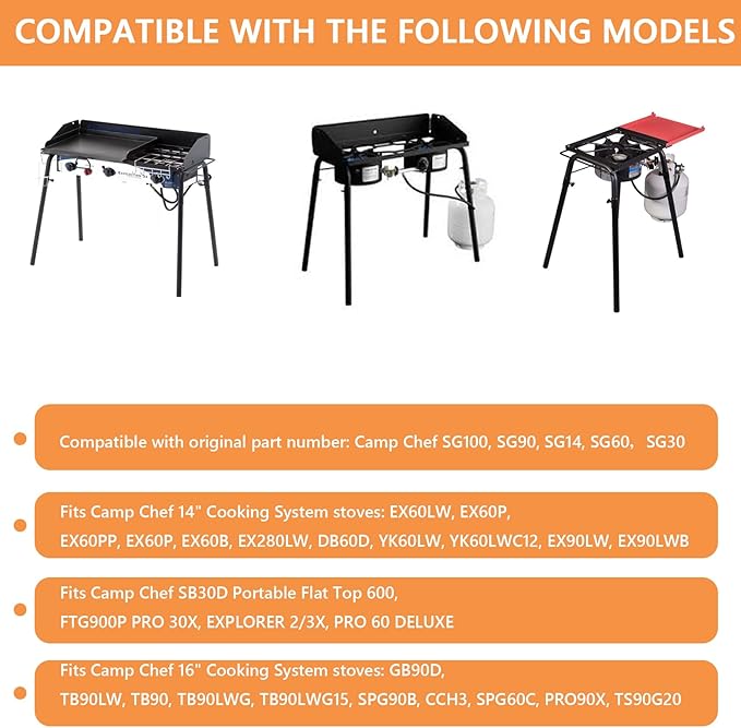 Flat Top Griddle for Camp Chef Professional Pro 60x, Expedition 2X, Yukon, Pioneer 14, Explorer, Outdoorsman, Accessories for Camp Chef Griddle 14" Cooking Systems & Sidekick 1&2 Burner Stove,14" x16"