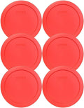 Pyrex 7201-PC 4-Cup Red Plastic Food Storage Lid, Made in USA - 6 Pack