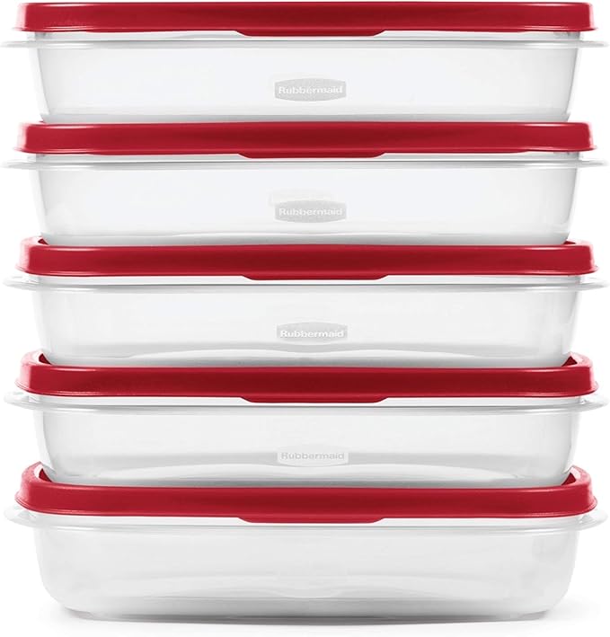 Rubbermaid EasyFindLids Meal Prep Containers 5.5 Cup Red