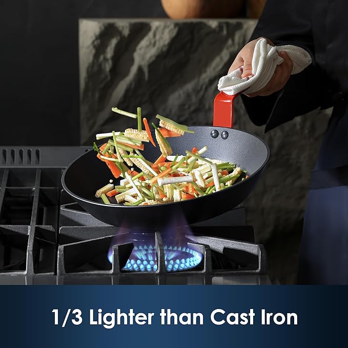 SENSARTE Nonstick Frying Pan Set 3-Piece, Oven Safe Skillets with Swiss Coating, Induction Compatible Chef Pan Set, Dishwasher Safe Cooking Pans, PFOA PFOS Free, 8, 10 and 12 Inch