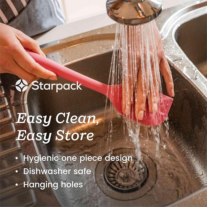 Starpack 'Scrape & Stir' Silicone Spatula Set (2 Pcs) - Heat Resistant Spatulas Set 600°F - Food Grade Kitchen Spatulas - LFGB Grade Nonstick Baking and Cooking Rubber Spatula Set