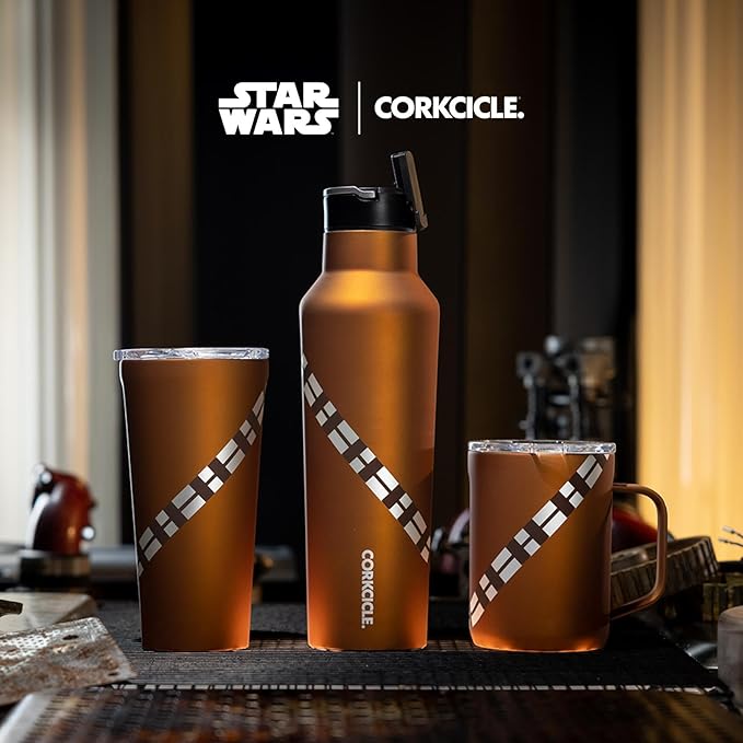 Corkcicle Classic Coffee Mug - Triple Insulated Stainless Steel for Travel - Shatter-Proof Lid - Keeps Drink Hot Over 3 Hours - Holiday Mug Gift - Great for Gifting Warmth - 16 oz - Chewbacca