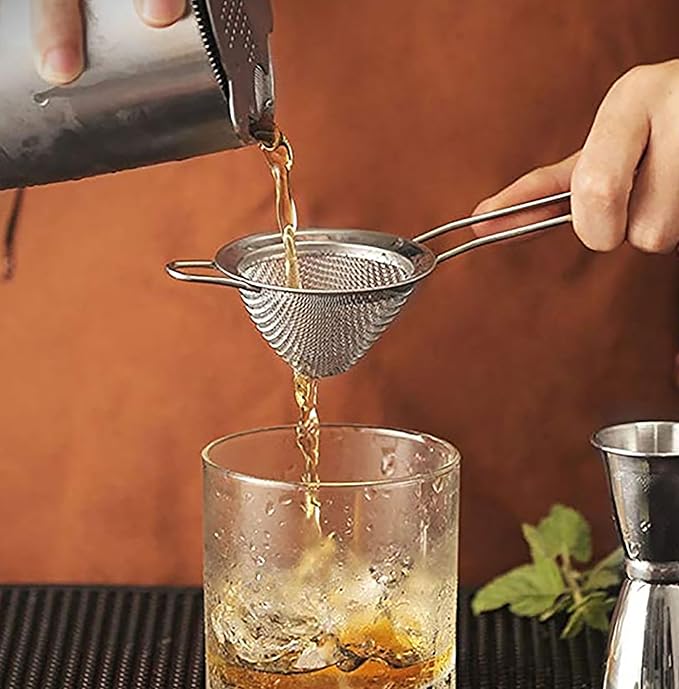 18 PCS Tea Strainers Cocktail Strainer Stainless Steel Fine Mesh Small Strainer, 3.3''Mini Tea Strainer with Long Handle for Cocktails Tea Herbs&Drinks,Conical Tea Filter Bar Colander Food Loose Tool