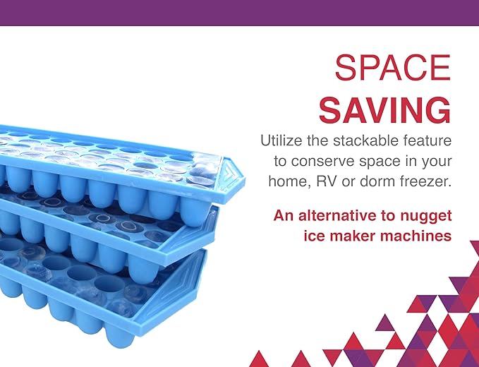 Arrow Mini Ice Cube Trays, 3pk - Durable, Break-Resistant Ice Trays for Freezer - BPA-Free Ice Cube Trays Smaller Cubes Great for Sports Bottles, Blenders, Cocktails and More - 60 Mini Cubes/Ice Tray
