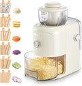 FOHERE Multifunctional Electric Cheese Grater, 6 Blades & 1.8L Container Nut Chopper, Vegetable Slicer, Food Slicer for Onion, Carrot, Cucumber (White)