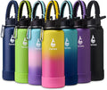 Farsea Insulated Water Bottle With Paracord Handle, Protective Boot and 2 Lids (Straw Lid & Spout Lid), Stainless Steel Water Bottle Wide Mouth, Double Wall Sweat-Proof BPA-Free, 40 oz