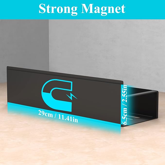 4 Pack Magnetic Spice Storage Rack Organizer for Refrigerator and Oven, Matt Black Fridge Organizers and Storage