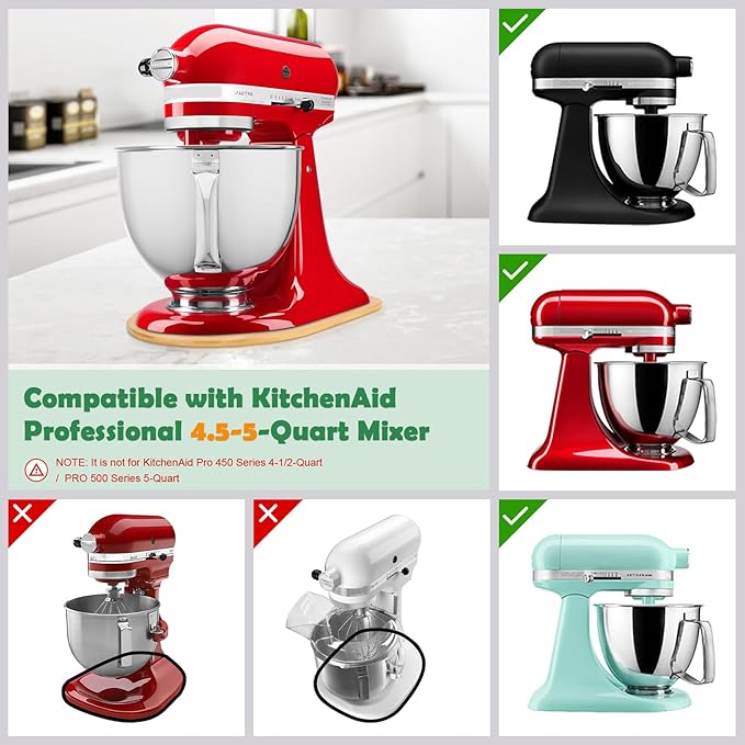 Mixer Slider Compatible with Kitchen aid Bowl Lift 4 .5-5 Qt Stand Mixer Bamboo - Kitchen Countertop Storage Mover Sliding Caddy for Kitchen Aid 4 .5-5 Qt Mixer(4.5-5 Qt with Foot Slot 1 - Natural)