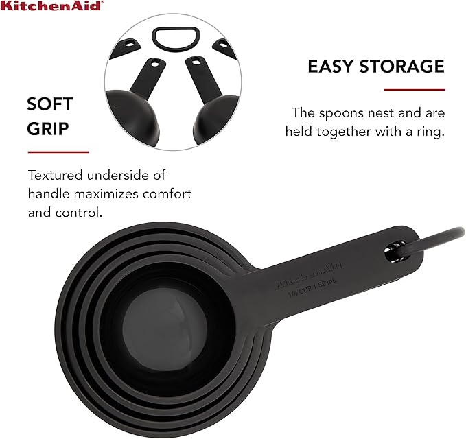 KitchenAid Universal Measuring Cup Set, 4-Piece, Black