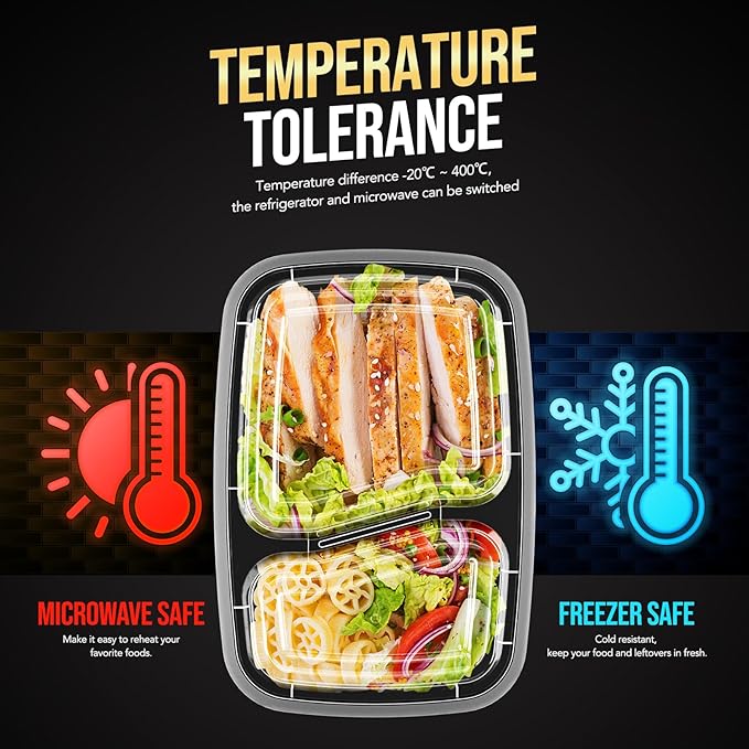 Glotoch 10 Pack 32OZ Meal Prep Containers Reusable Microwave Safe,Extra Large &Thick Food Storage Containers With Lids, Durable Bento Boxes BPA-free, Stackable, Dishwasher/Freezer Safe