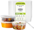 Deli Containers with Lids Leakproof - 240 Pack BPA-Free Plastic Microwaveable Clear Food Storage Container Premium Heavy-Duty Quality, Freezer & Dishwasher Safe (8oz 240 Sets)