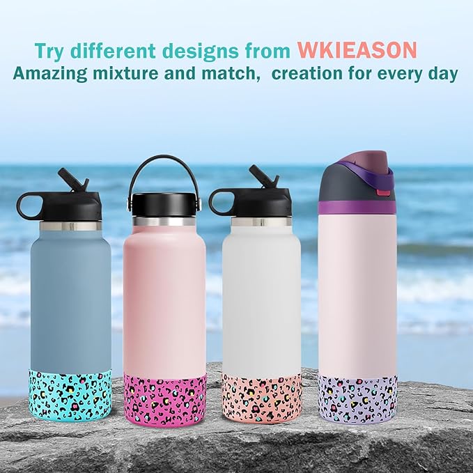 WK IEASON Protective Silicone Base Boot for Hydro Flask Mouth, Anti-Slip Silicone Sleeve Cover Bumper for Hydro Water Bottle Accessories -2.83inch Bottom Diameter