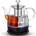 Topwit Electric Kettle Glass, For Hot Water, Tea and Coffee Dual Purpose Design, BPA-Free, 1L Pour Over Removable Stainless Steel Infuser, Auto-shut Off & Boil-dry Protect