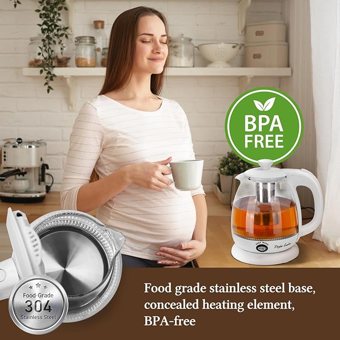 Taylor Swift Electric Kettle with Tea Infuser, 1L Small Electric Kettle with Keep Warm, LED Light Hot Water Boiler & Heater for Coffee & Tea, Auto Shut-Off & Boil Dry Protection, BPA Free, White