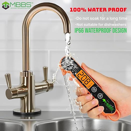 Instant Read Meat Thermometer for Cooking | Waterproof IP66 & Ultra Fast | Digital Food Thermometer for Grill, Kitchen, BBQ Smoker,(∘C/∘F Switchable)