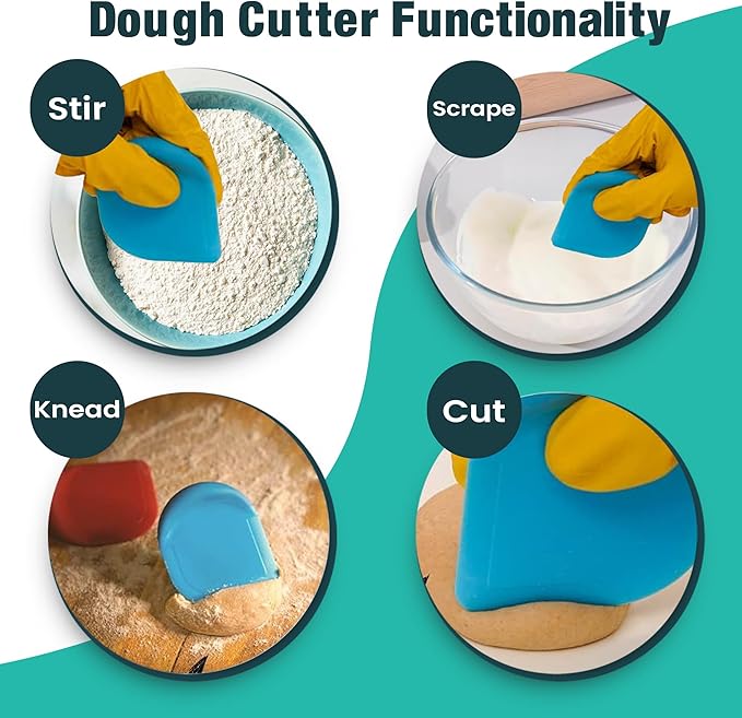 SULLINS Pan Scraper, Pack Of 3 | Pan Scraper Tool | Pot Scraper | Dish Scraper | Dish Scraper Tool | Unique Silicone Grip Design - No Slipping Unlike Other Scrapers