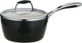 Tramontina Ceramica Deluxe 3-Quart Sauce Pan with Glass Lid, Ceramic Non Stick Saucepan, Oven-Safe, Metallic Black