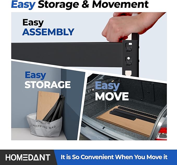 HOMEDANT 5 Tier Laminated Boltless Metal Shelving Unit Adjustable Garage Storage Utility Rack Heavy Duty Shelves Organization Shelf Warehouse Pantry Shed 35.9" W x 18.2" D x 71.3" H 10Pack