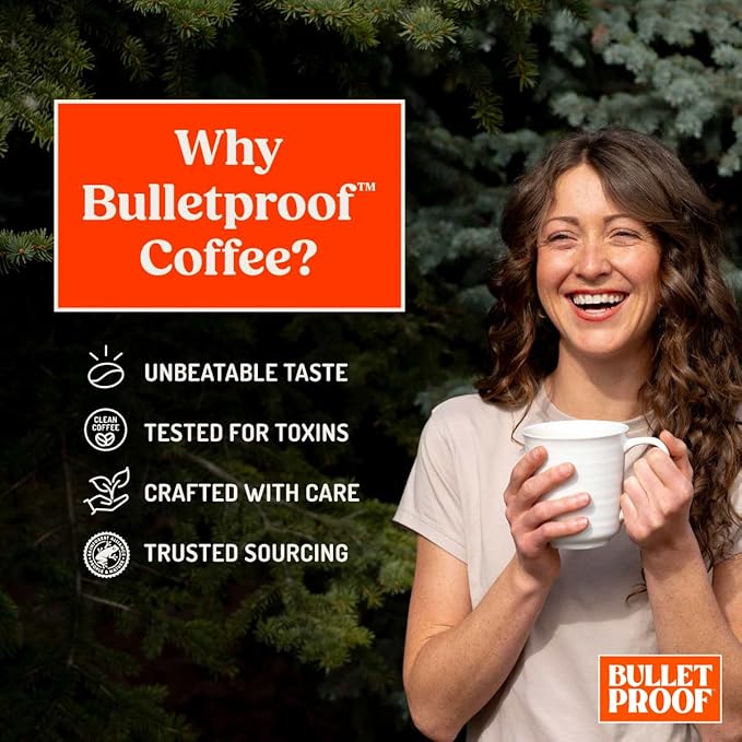 Bulletproof Original Medium Roast Ground Decaf Coffee, 12 Ounces, 100% Arabica Coffee, Clean Coffee Tested for Toxins, Packaging May Vary