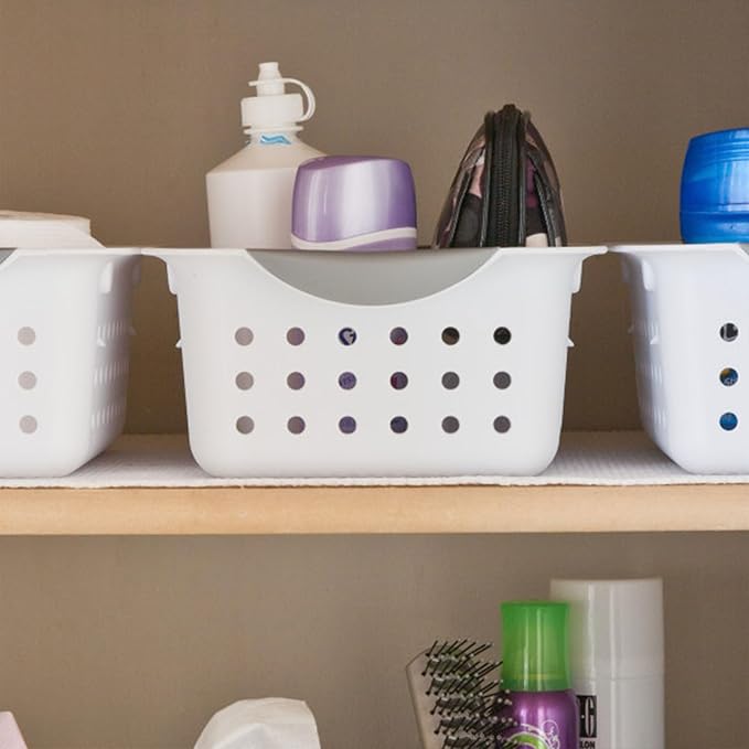 Sterilite 36-Pack Ultra Basket, Open Plastic Bins, Countertop, Cabinet and Closet Organizer, White, Small